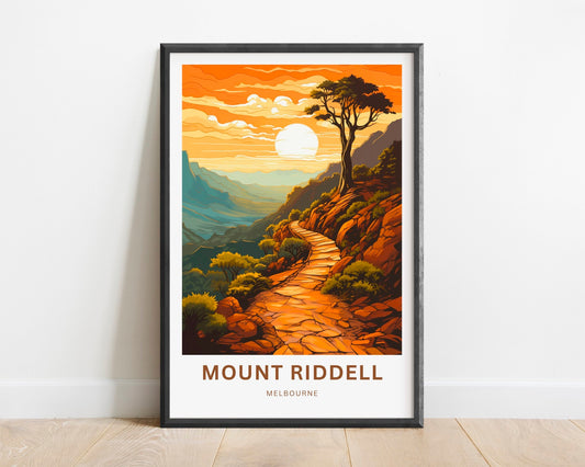 Mount Riddell Travel Print - Mount Riddell poster, Melbourne Wall Art, Framed present, Gift Australia Present - TravelTreasureCo