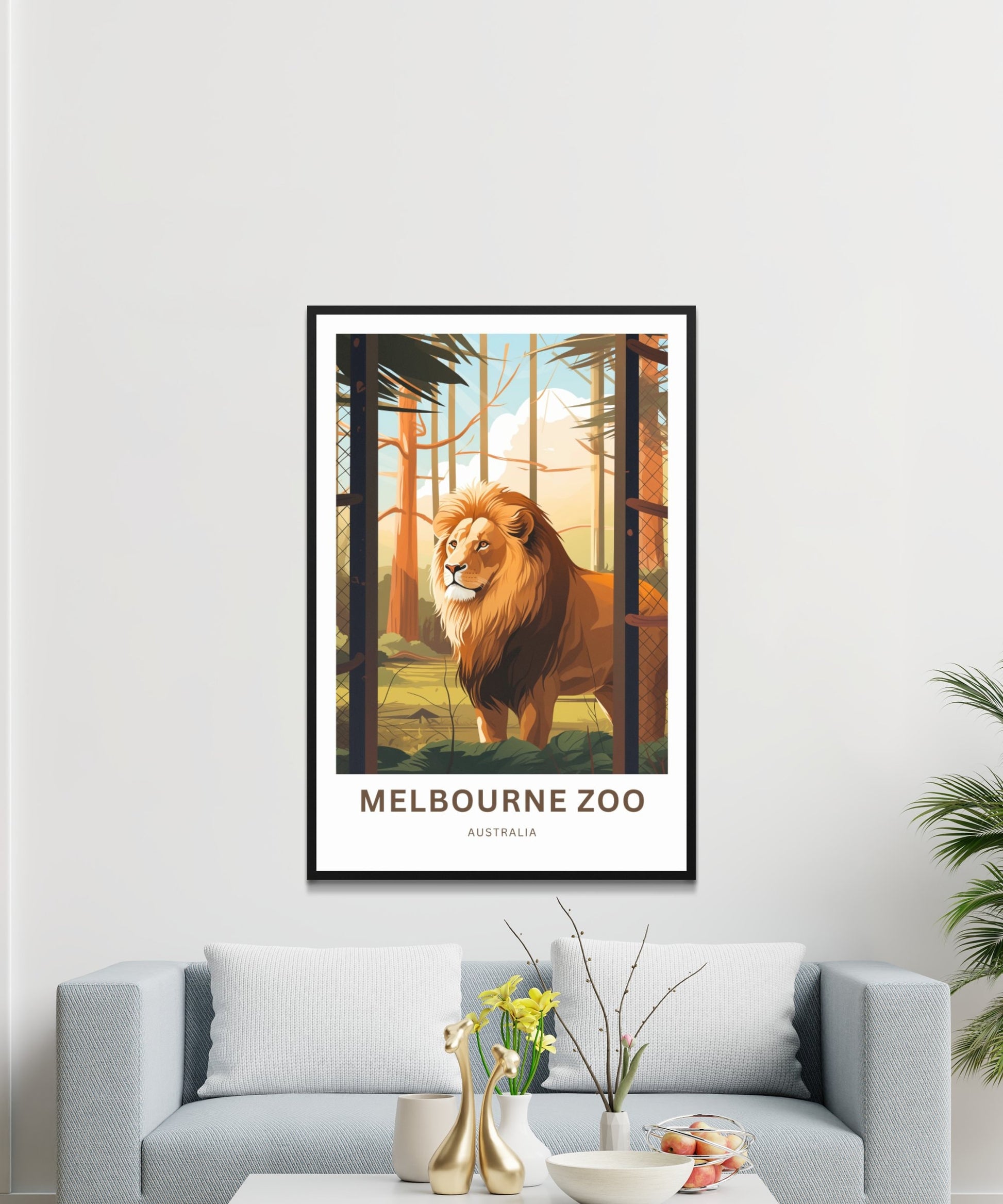 Melbourne Zoo Travel Print - Melbourne Zoo poster, Melbourne Wall Art, Framed present, Gift Australia Present - TravelTreasureCo