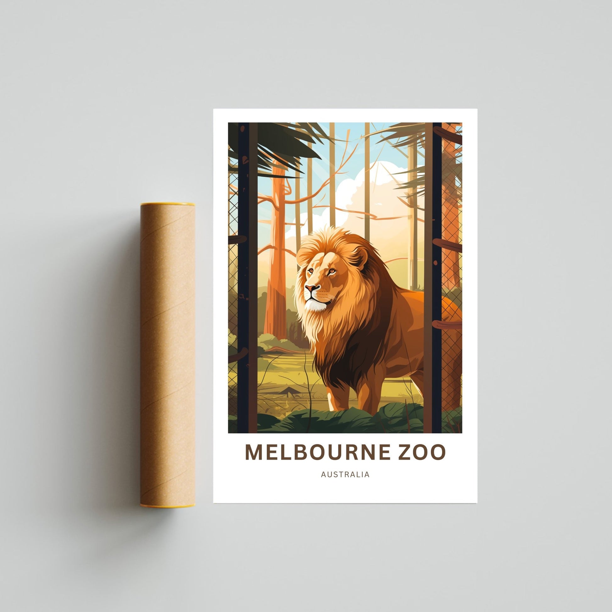 Melbourne Zoo Travel Print - Melbourne Zoo poster, Melbourne Wall Art, Framed present, Gift Australia Present - TravelTreasureCo