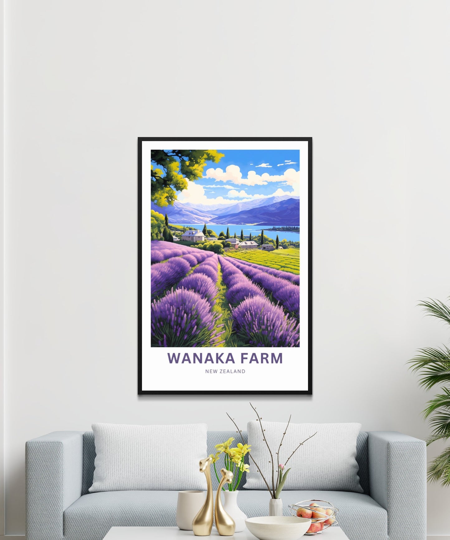 Wanaka Farm Travel Print - Wanaka Farm poster, New Zealand Wall Art, Framed present, Gift New Zealand Present - TravelTreasureCo