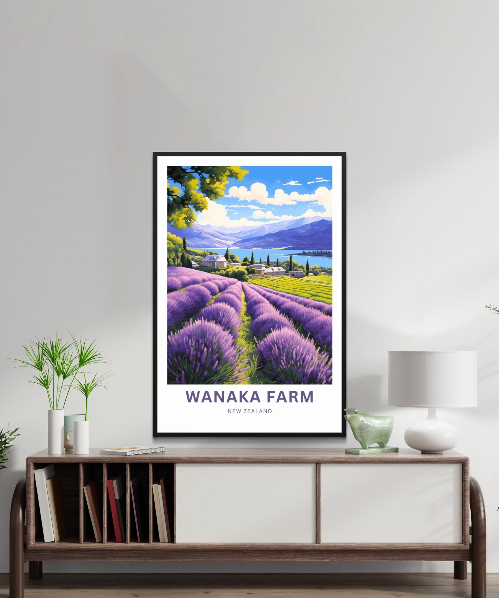 Wanaka Farm Travel Print - Wanaka Farm poster, New Zealand Wall Art, Framed present, Gift New Zealand Present - TravelTreasureCo