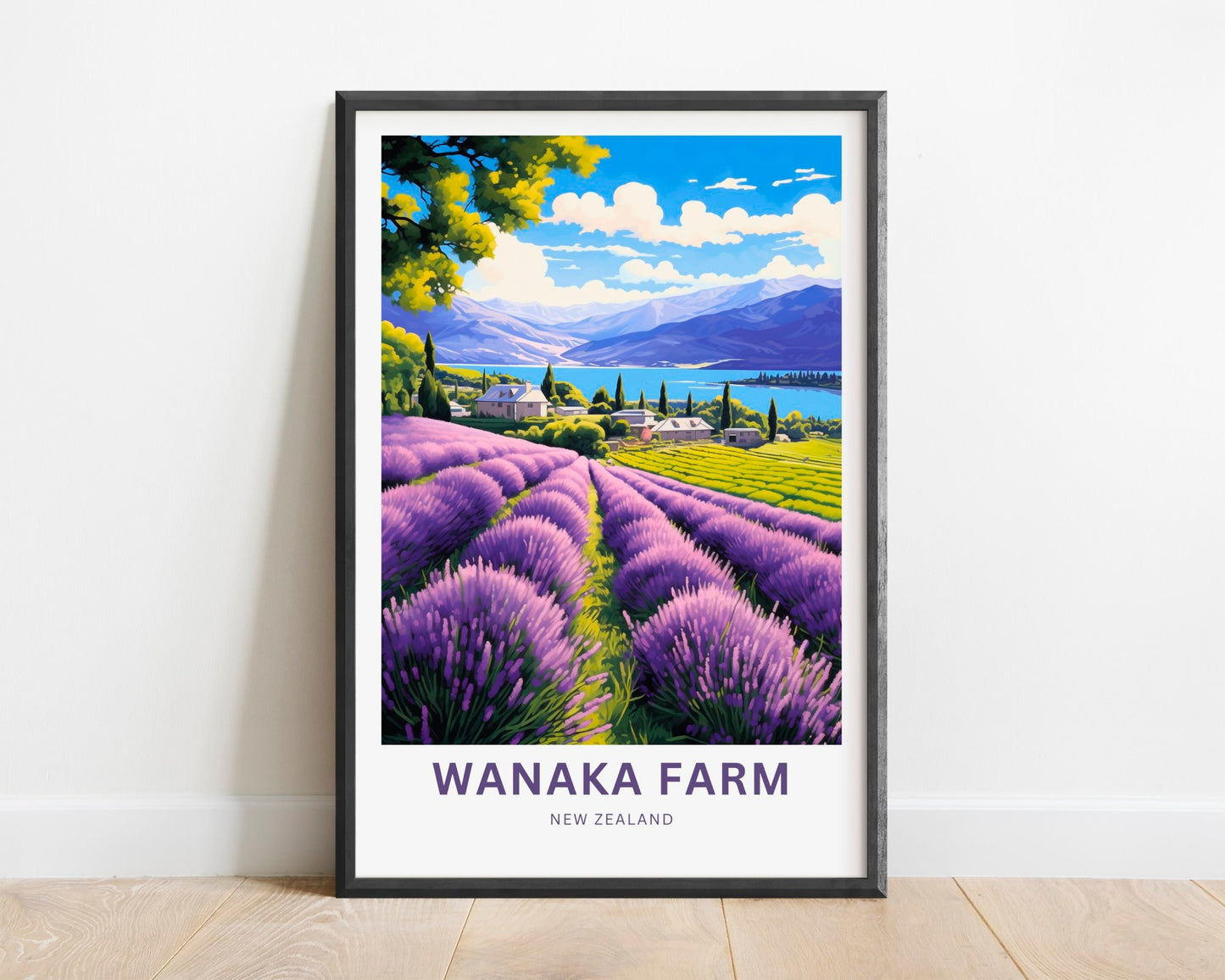 Wanaka Farm Travel Print - Wanaka Farm poster, New Zealand Wall Art, Framed present, Gift New Zealand Present - TravelTreasureCo