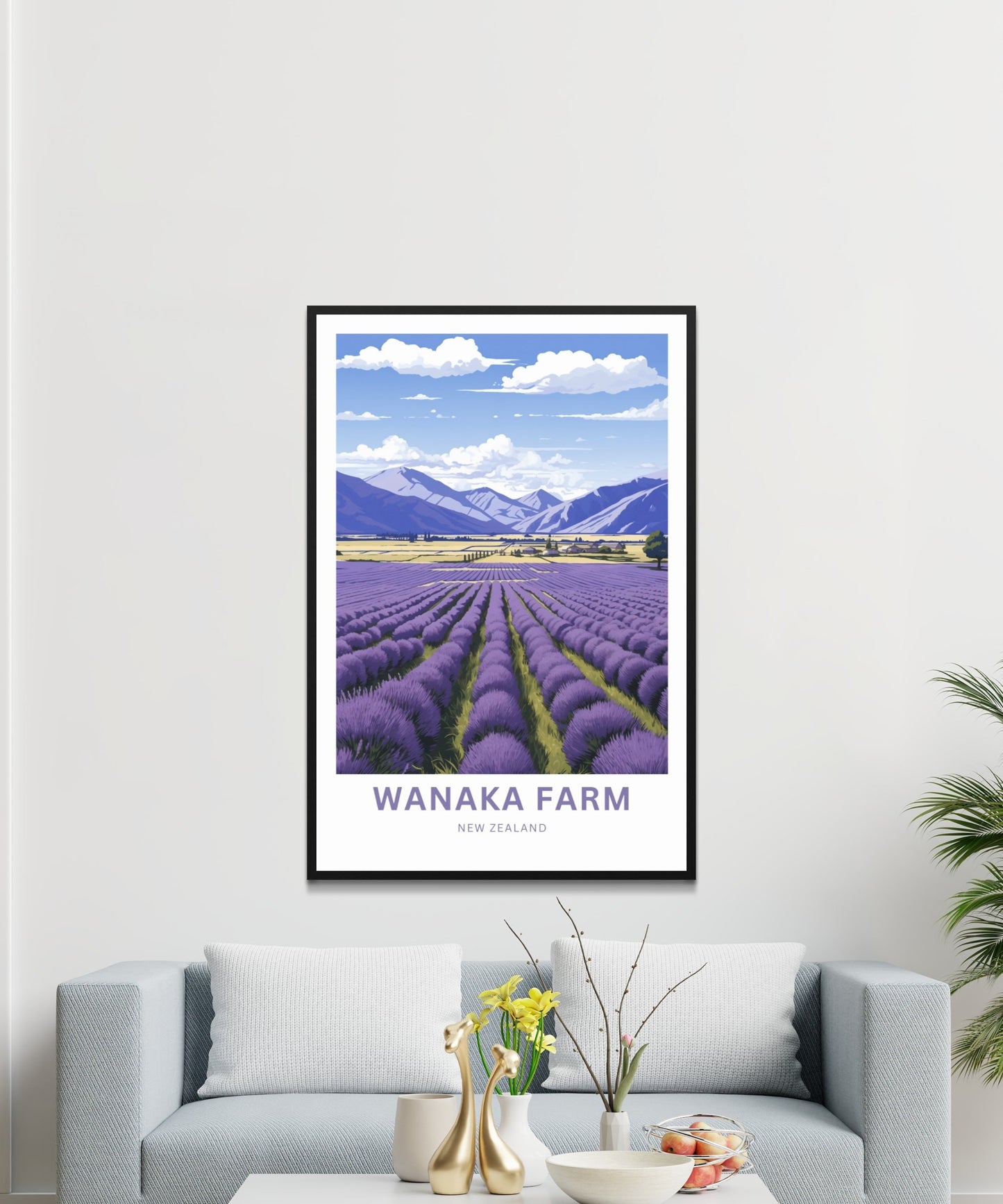 Wanaka Farm Travel Print - Wanaka Farm poster, New Zealand Wall Art, Framed present, Gift New Zealand Present - TravelTreasureCo