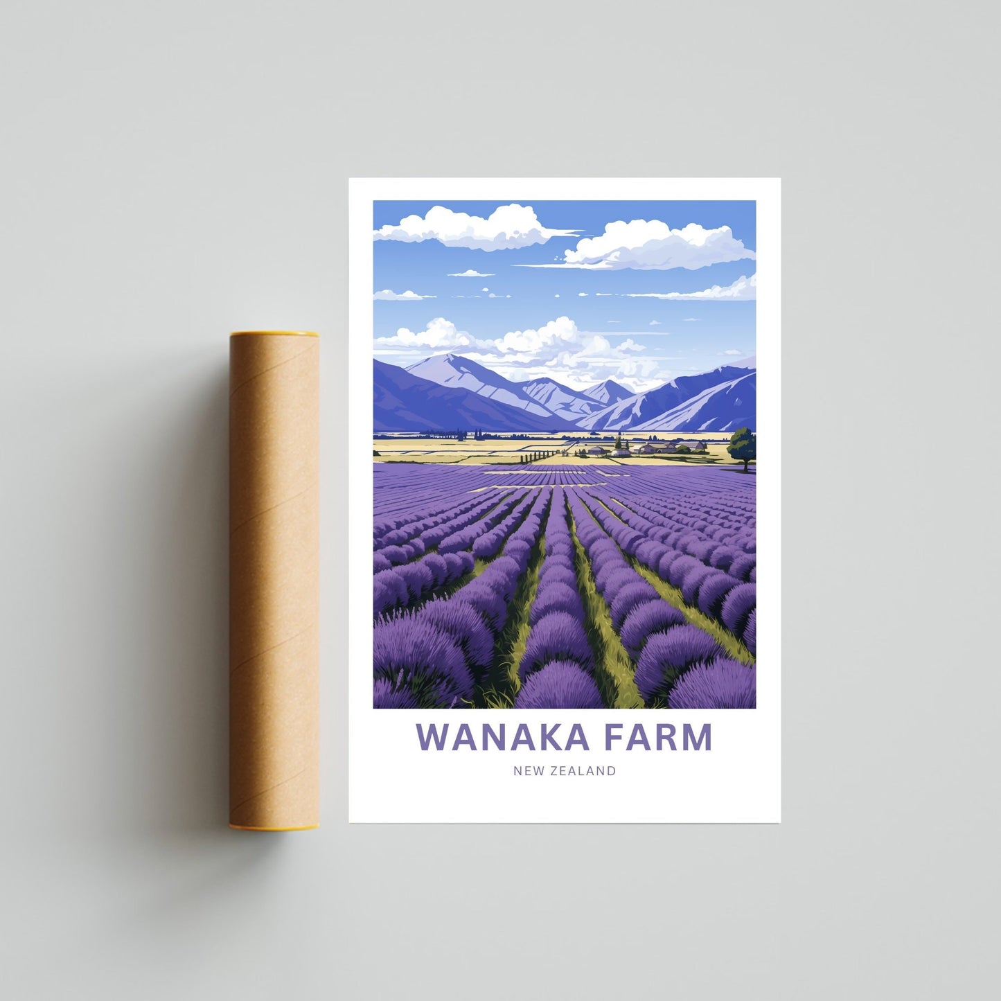 Wanaka Farm Travel Print - Wanaka Farm poster, New Zealand Wall Art, Framed present, Gift New Zealand Present - TravelTreasureCo