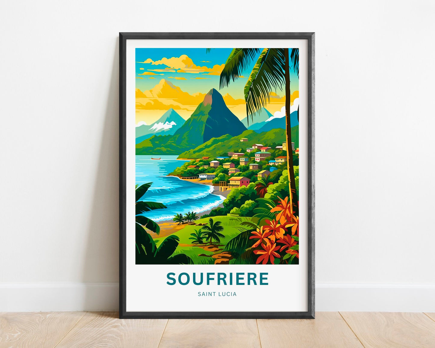 Soufrière Travel Poster