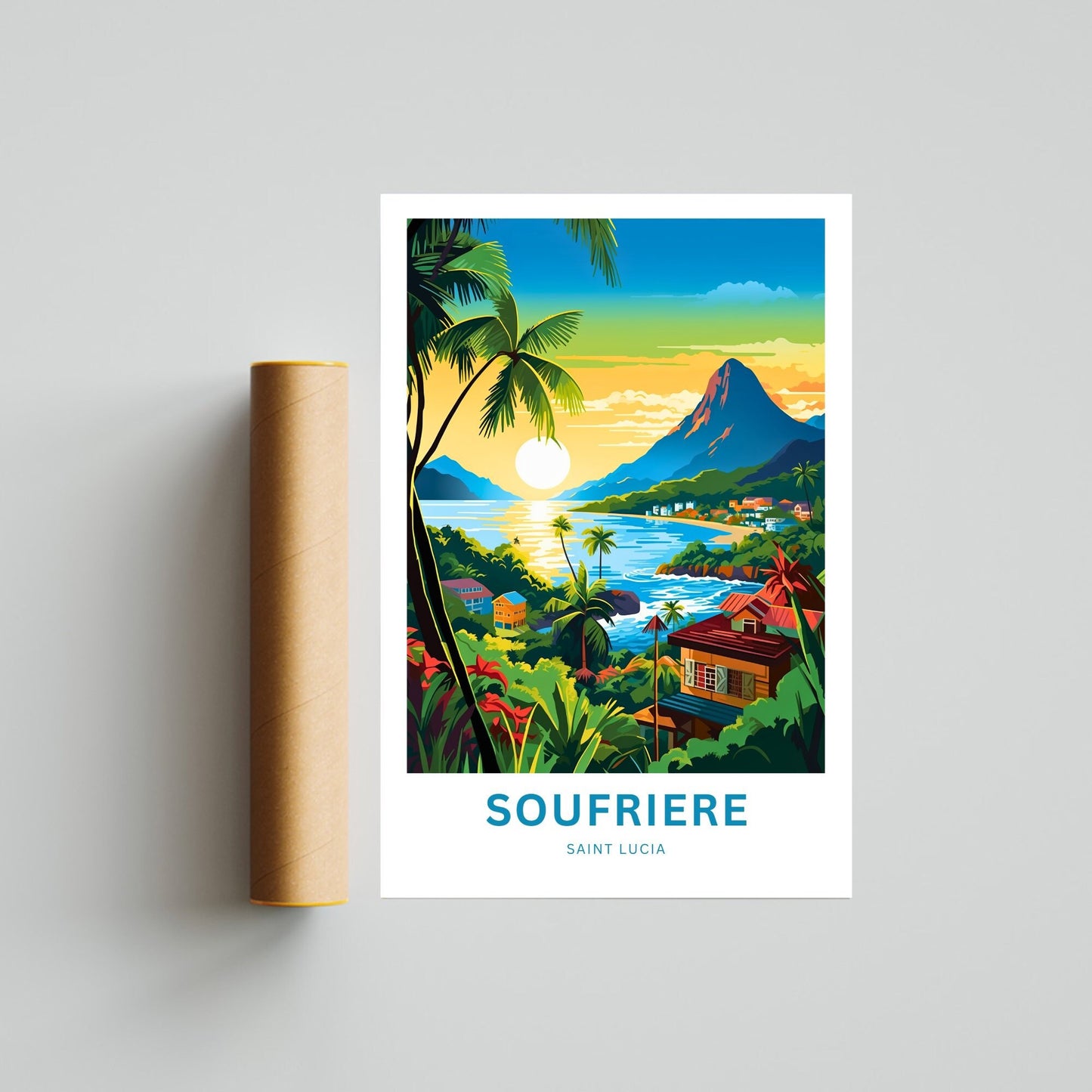 Soufrière Travel Poster