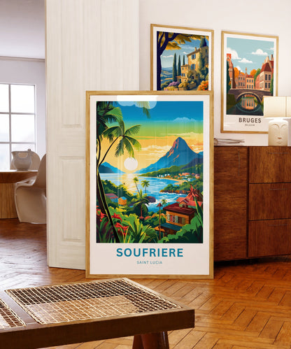 Soufrière Travel Poster