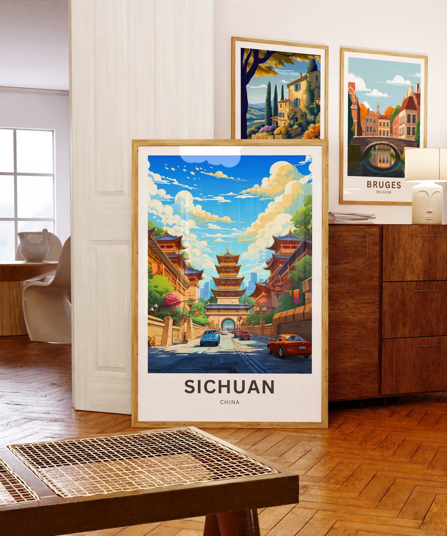 Sichuan Travel Print - Sichuan poster, China Wall Art, Framed present, Gift China Valley Present, Custom Text - TravelTreasureCo