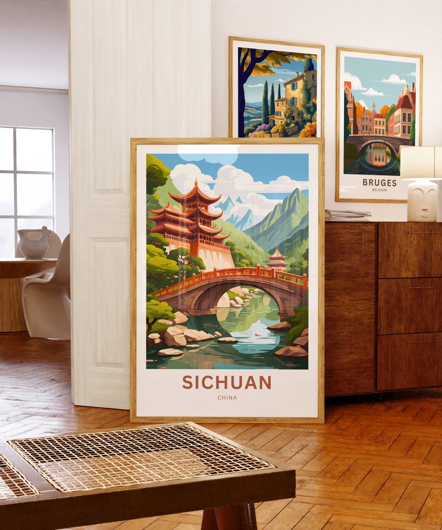 Sichuan Travel Print - Sichuan poster, China Wall Art, Framed present, Gift China Valley Present, Custom Text - TravelTreasureCo