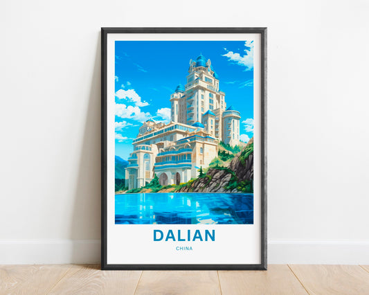 Dalian Travel Print - Dalian poster, China Wall Art, Framed present, Gift China Valley Present, Custom Text - TravelTreasureCo
