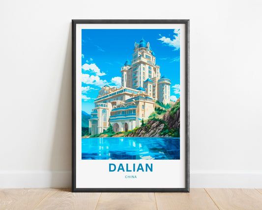 Dalian Travel Print - Dalian poster, China Wall Art, Framed present, Gift China Valley Present, Custom Text - TravelTreasureCo