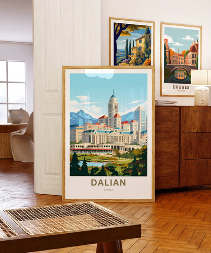 Dalian Travel Print - Dalian poster, China Wall Art, Framed present, Gift China Valley Present, Custom Text - TravelTreasureCo