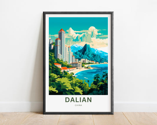 Dalian Travel Print - Dalian poster, China Wall Art, Framed present, Gift China Valley Present, Custom Text - TravelTreasureCo