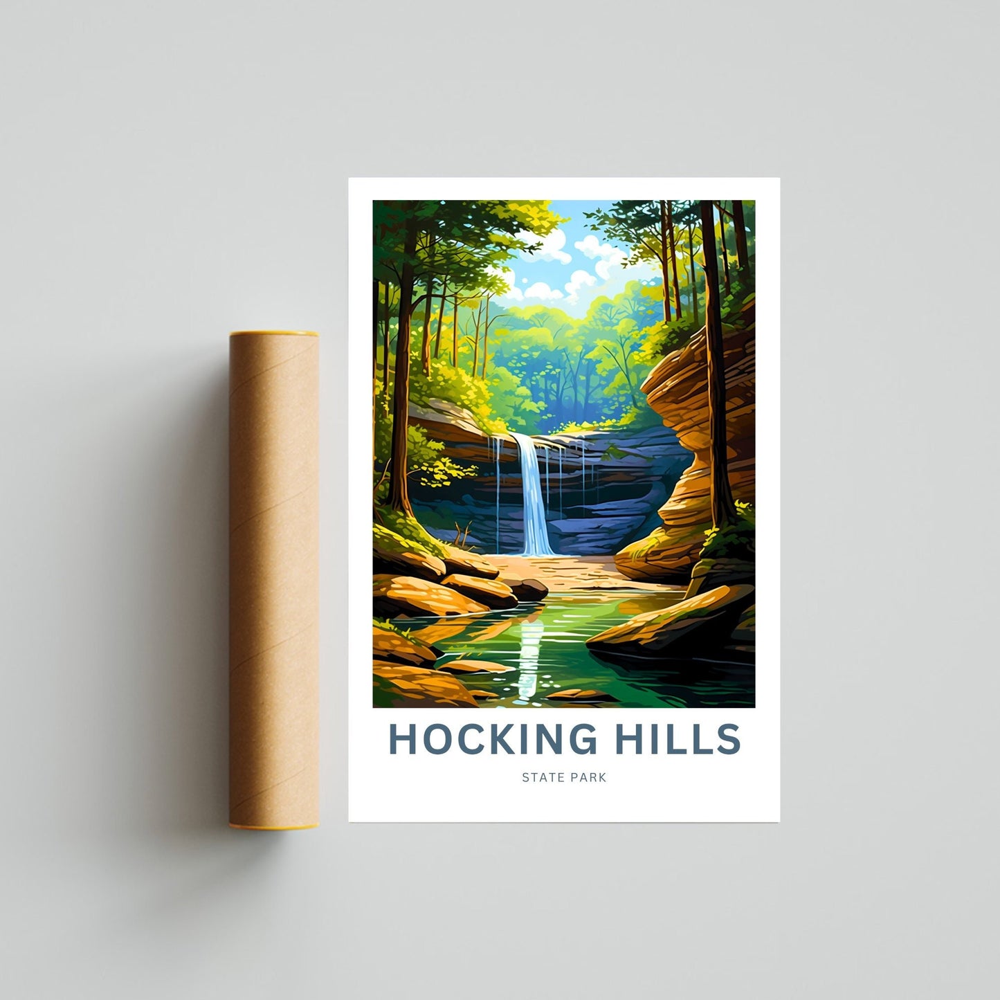 Hocking Hills Travel Poster