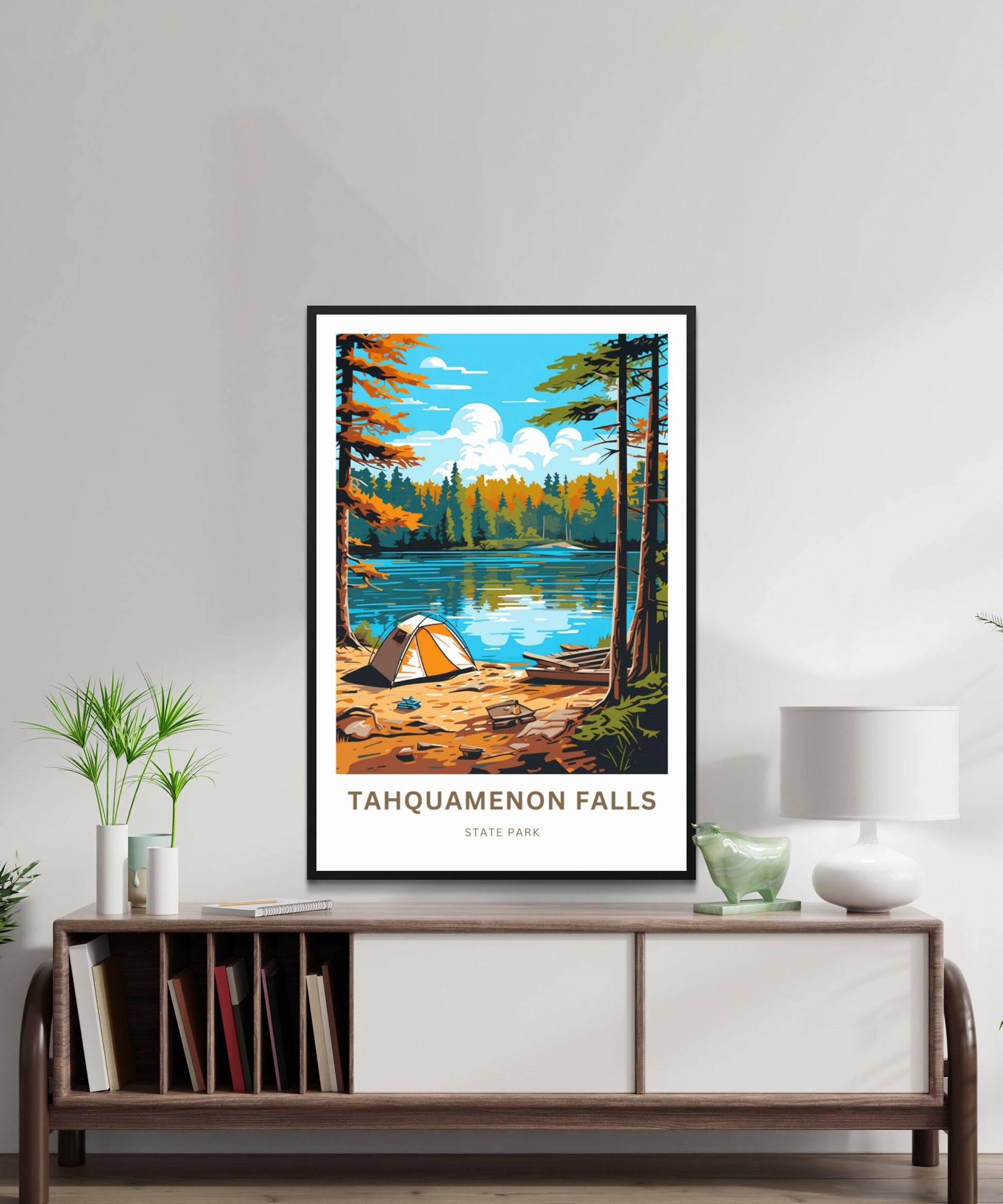 Tahquamenon Falls Travel Print - Tahquamenon Falls State Park poster, Michigan Wall Art, Framed present, Gift Michigan Present - TravelTreasureCo