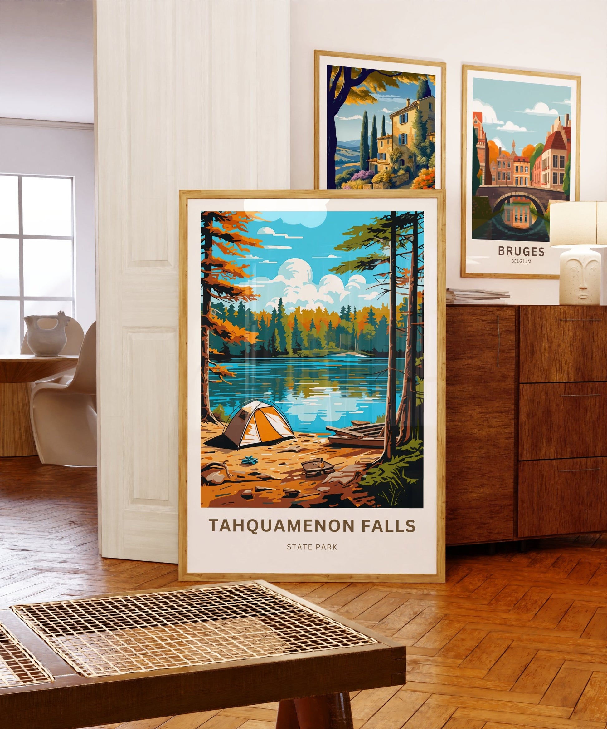 Tahquamenon Falls Travel Print - Tahquamenon Falls State Park poster, Michigan Wall Art, Framed present, Gift Michigan Present - TravelTreasureCo