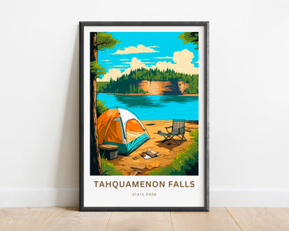 Tahquamenon Falls Travel Print - Tahquamenon Falls State Park poster, Michigan Wall Art, Framed present, Gift Michigan Present - TravelTreasureCo