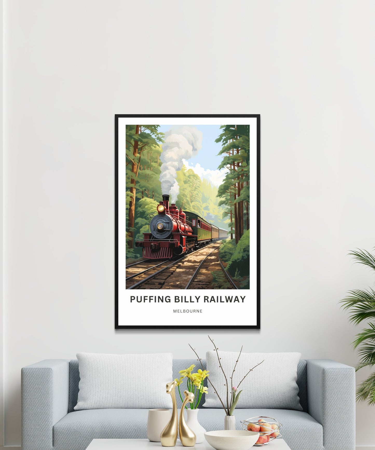 Puffing Billy Railway Travel Print - Puffing Billy Railway poster, Melbourne Wall Art, Framed present, Gift Australia Present - TravelTreasureCo