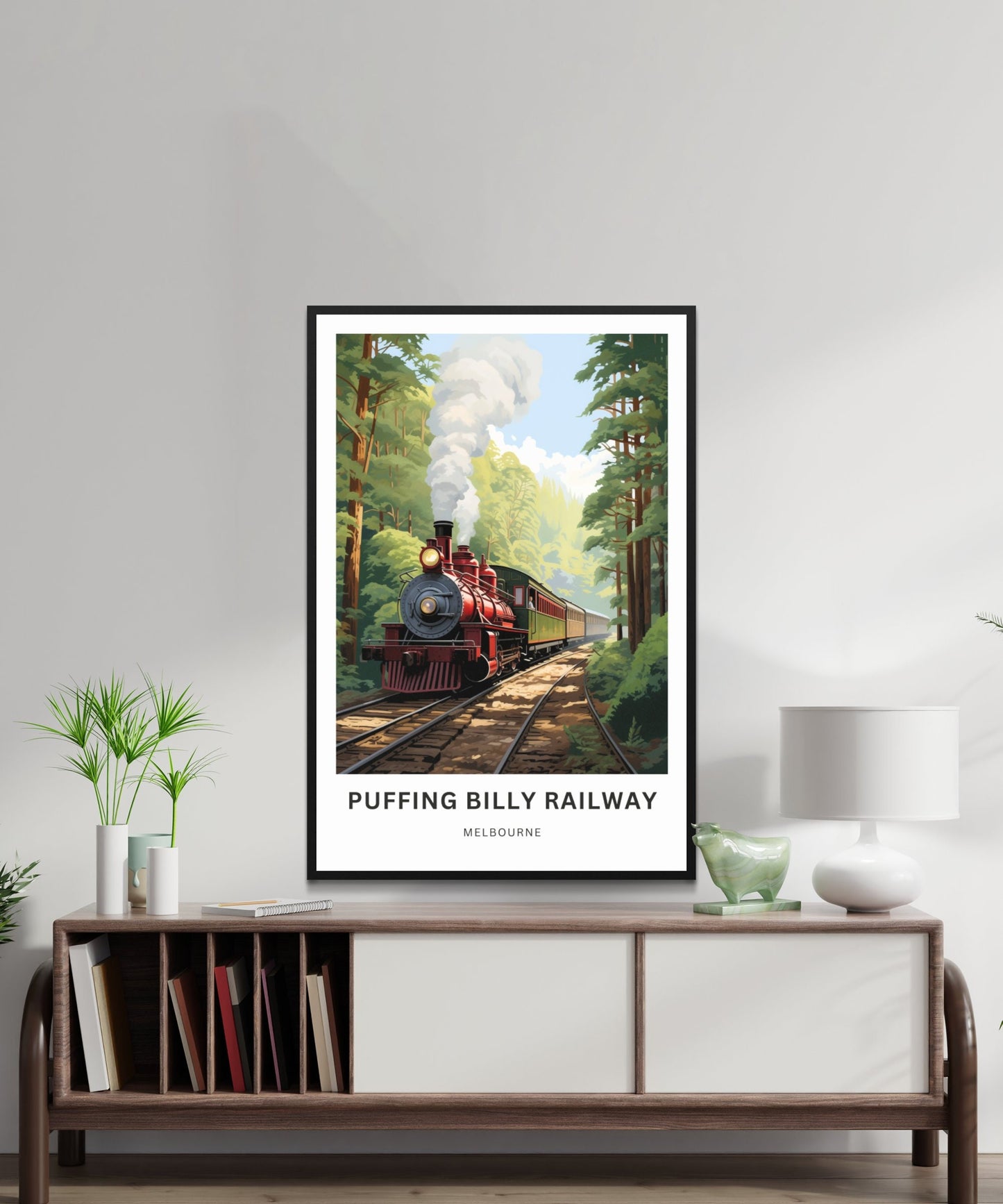 Puffing Billy Railway Travel Print - Puffing Billy Railway poster, Melbourne Wall Art, Framed present, Gift Australia Present - TravelTreasureCo