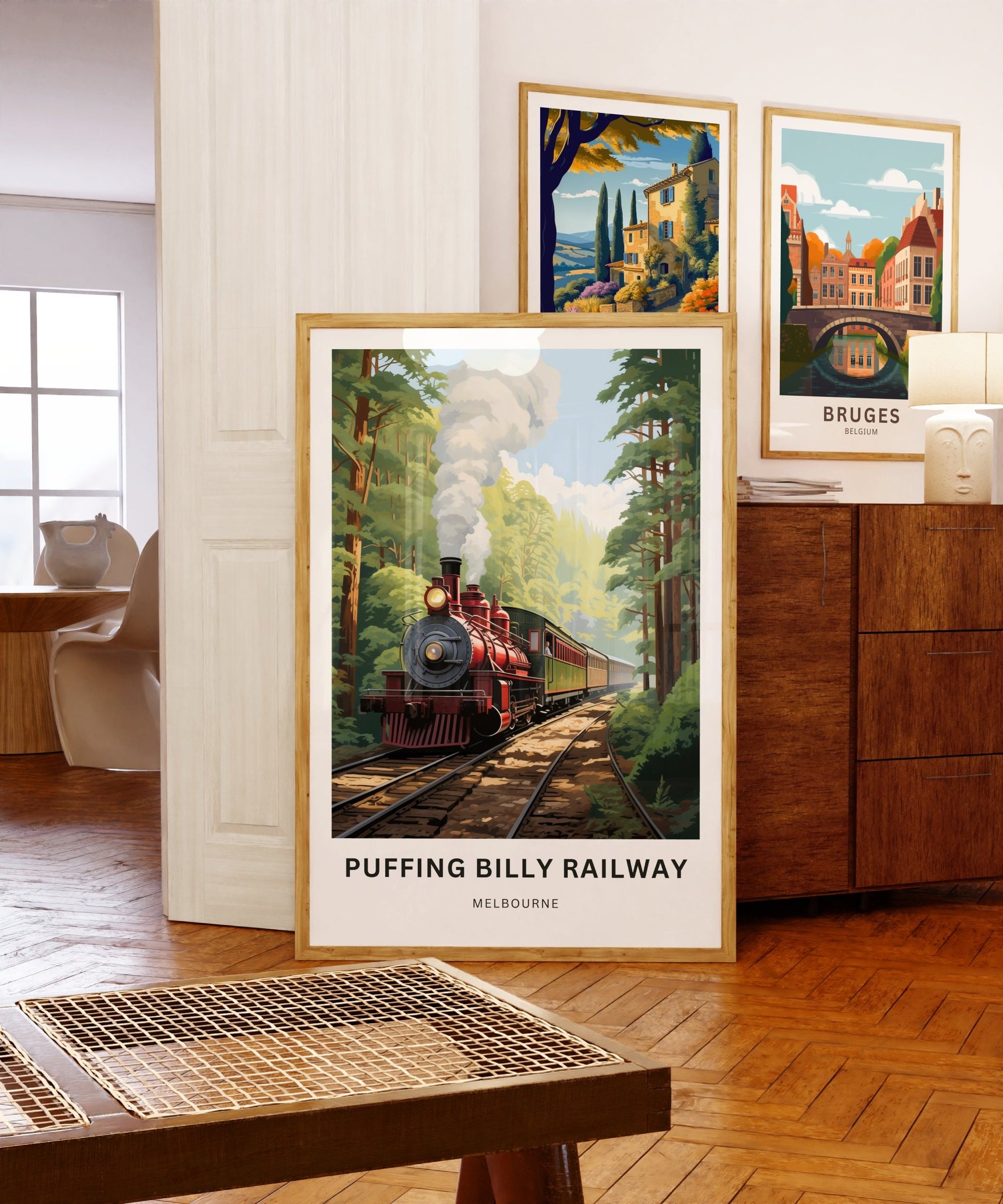 Puffing Billy Railway Travel Print - Puffing Billy Railway poster, Melbourne Wall Art, Framed present, Gift Australia Present - TravelTreasureCo