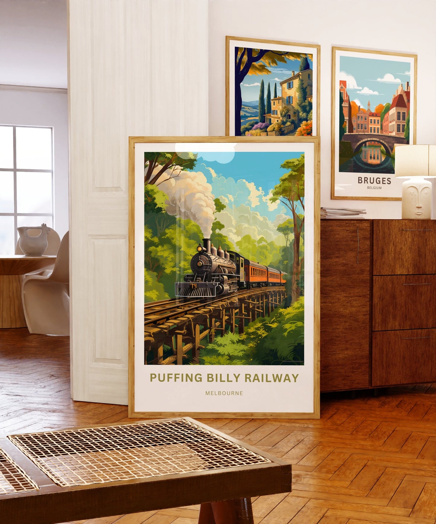 Puffing Billy Railway Travel Print - Puffing Billy Railway poster, Melbourne Wall Art, Framed present, Gift Australia Present - TravelTreasureCo