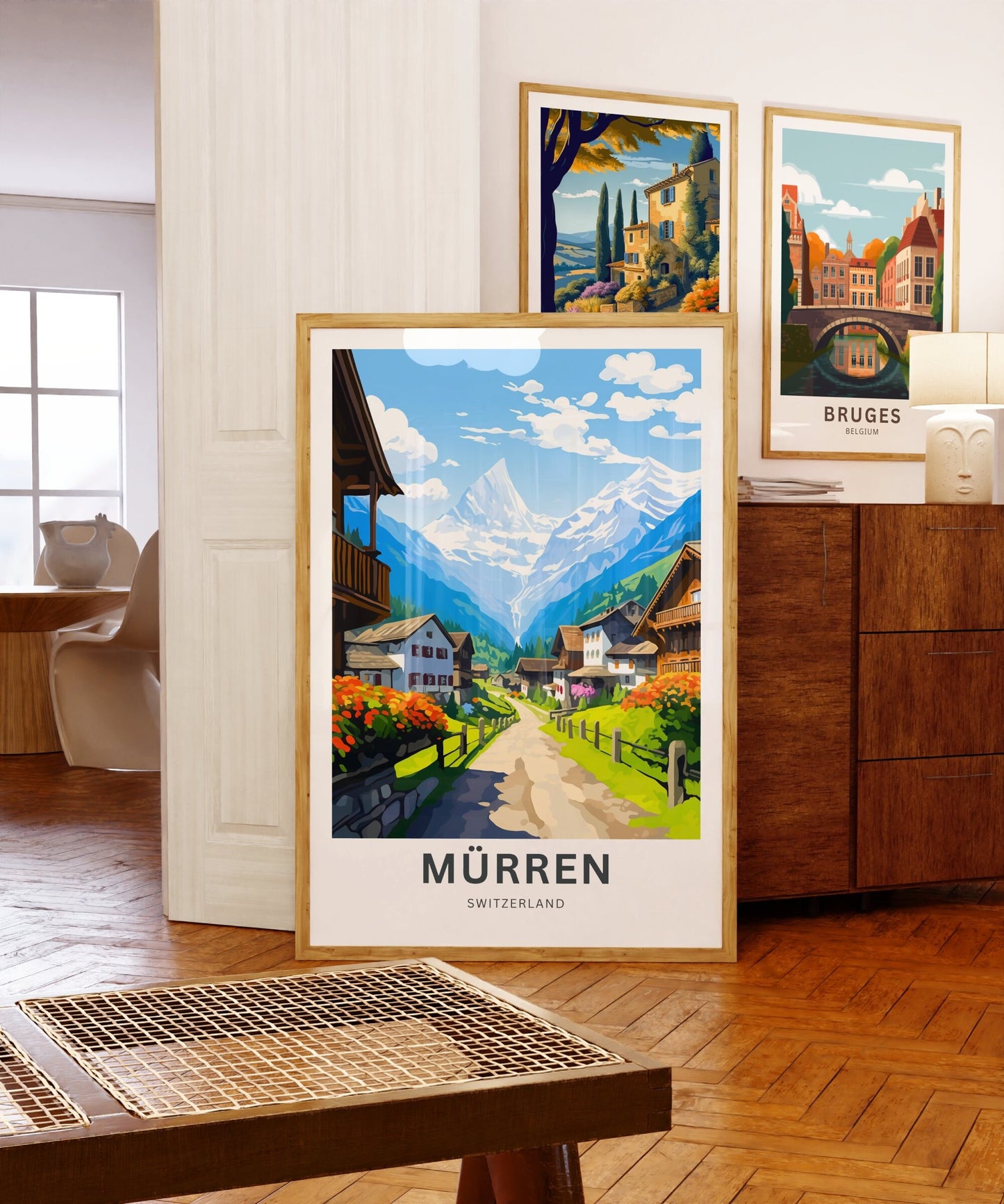 Mürren Travel Print - Mürren poster, Switzerland Wall Art, Framed present, Gift Switzerland Present - TravelTreasureCo