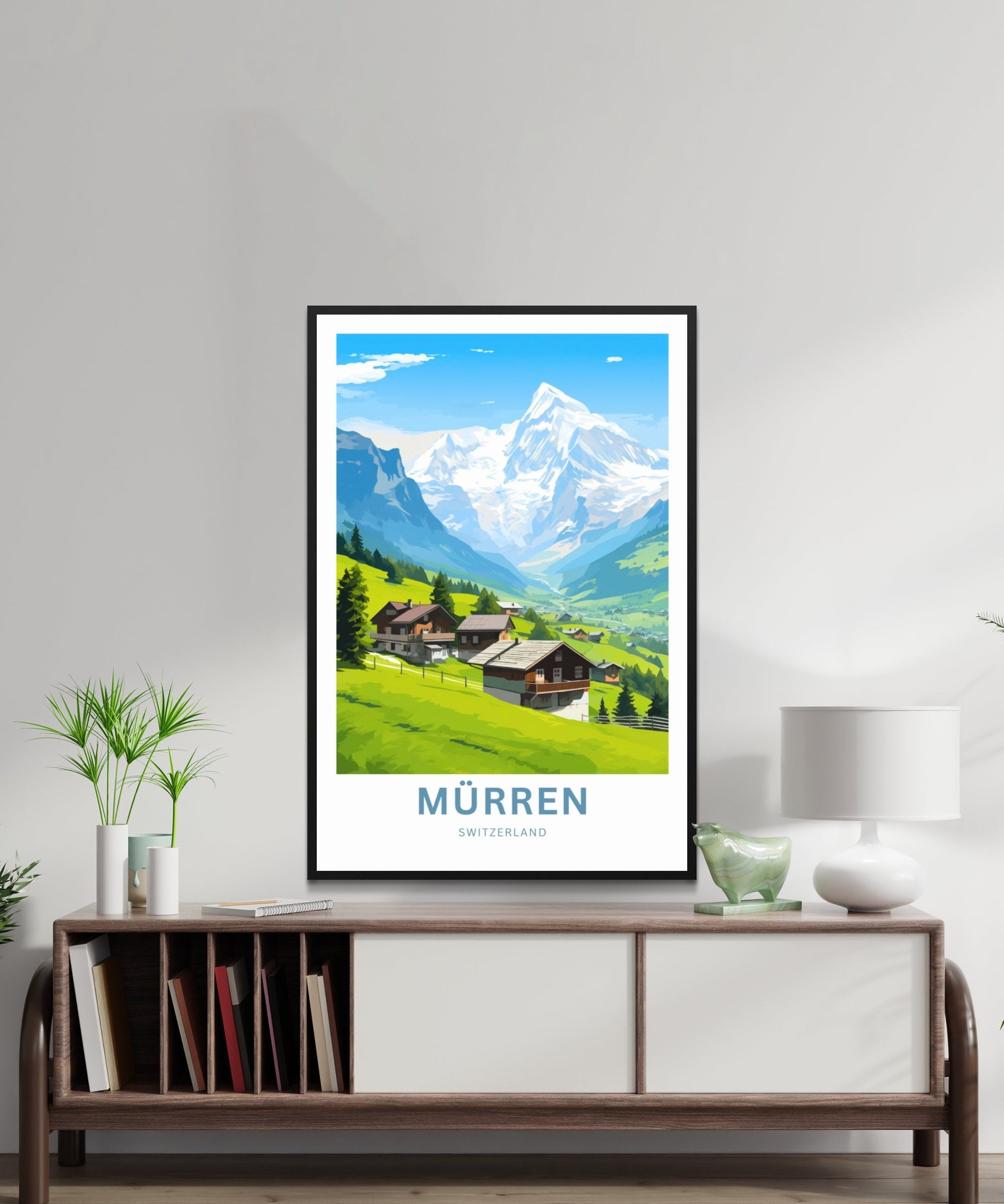 Mürren Travel Print - Mürren poster, Switzerland Wall Art, Framed present, Gift Switzerland Present - TravelTreasureCo