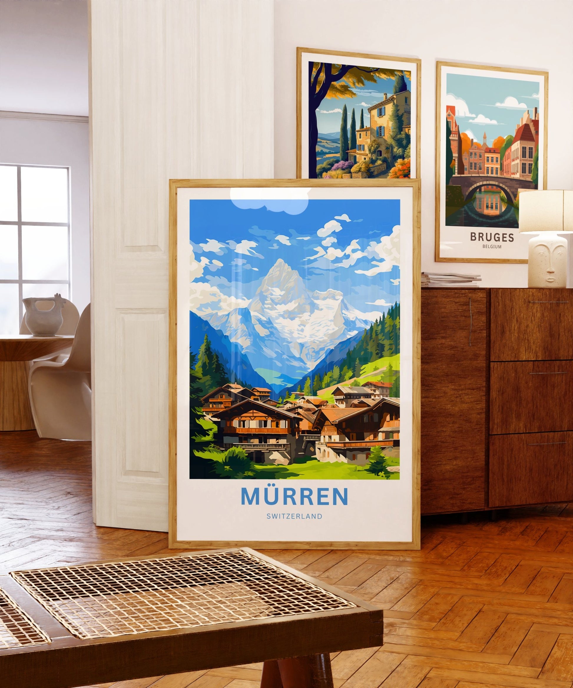 Mürren Travel Print - Mürren poster, Switzerland Wall Art, Framed present, Gift Switzerland Present - TravelTreasureCo