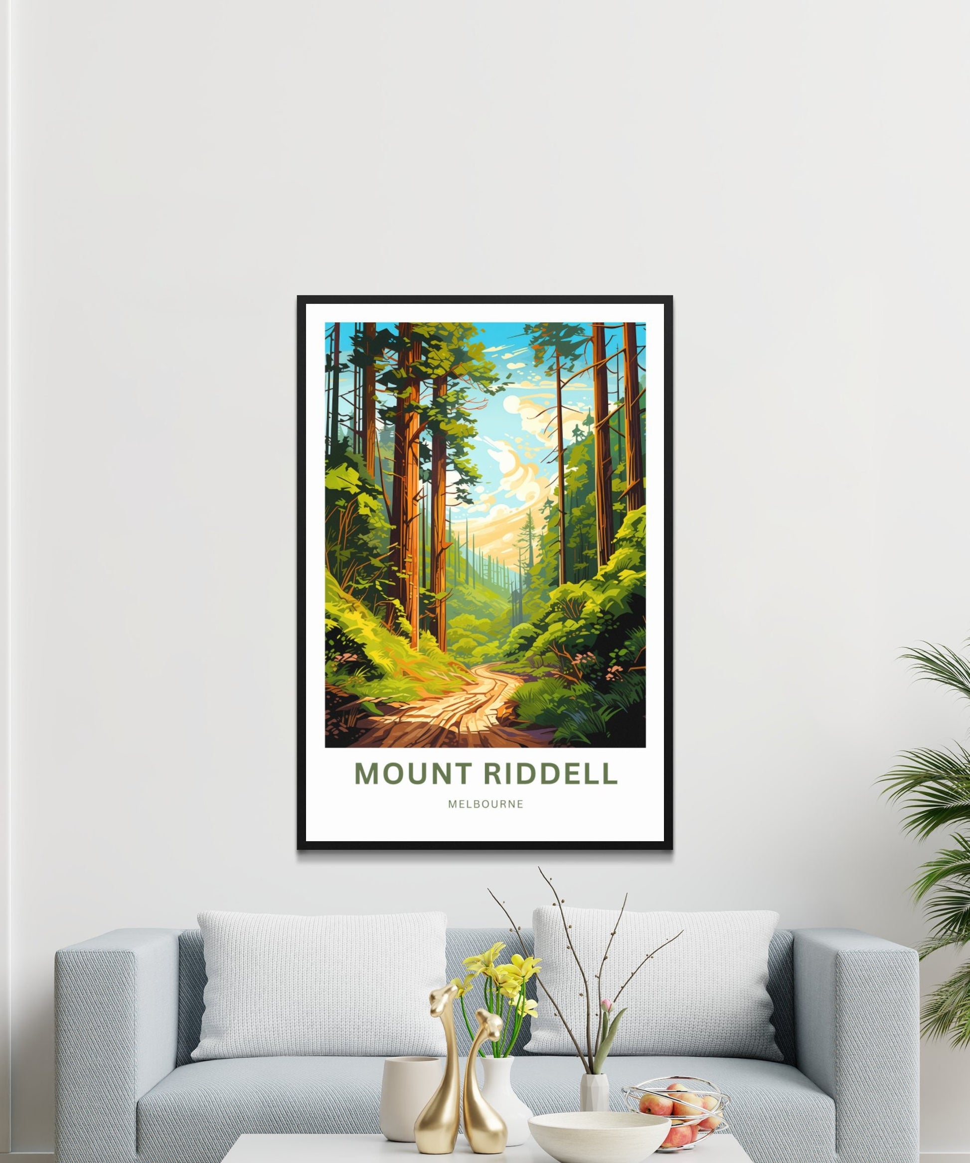 Mount Riddell Travel Print - Mount Riddell poster, Melbourne Wall Art, Framed present, Gift Australia Present - TravelTreasureCo