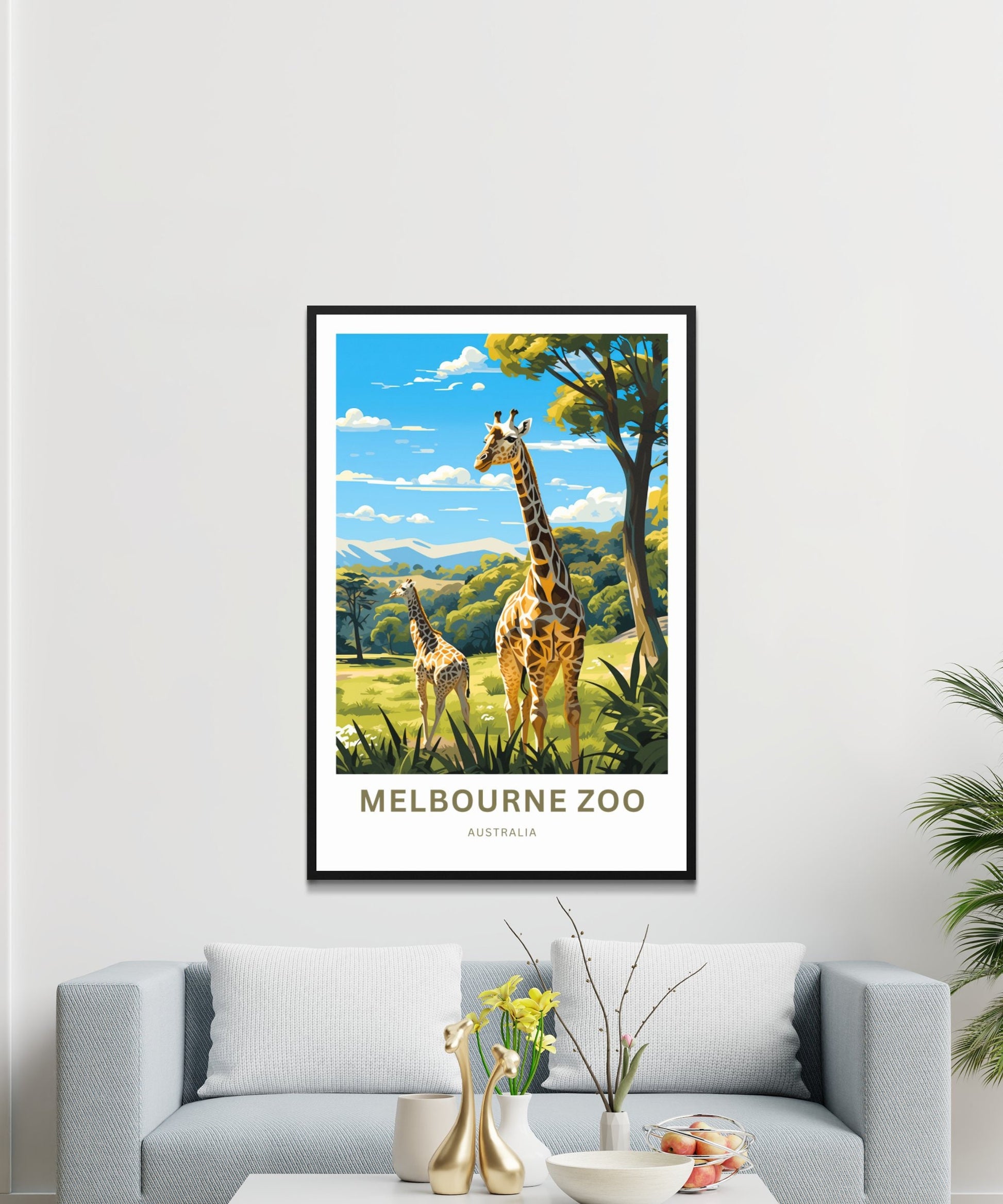 Melbourne Zoo Travel Print - Melbourne Zoo poster, Melbourne Wall Art, Framed present, Gift Australia Present - TravelTreasureCo