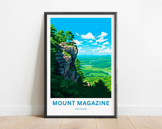 Mount Magazine Travel Print- Mount Magazine poster, Arkansas Wall Art, Framed present, Gift Arkansas Present, Customize Your Text - TravelTreasureCo