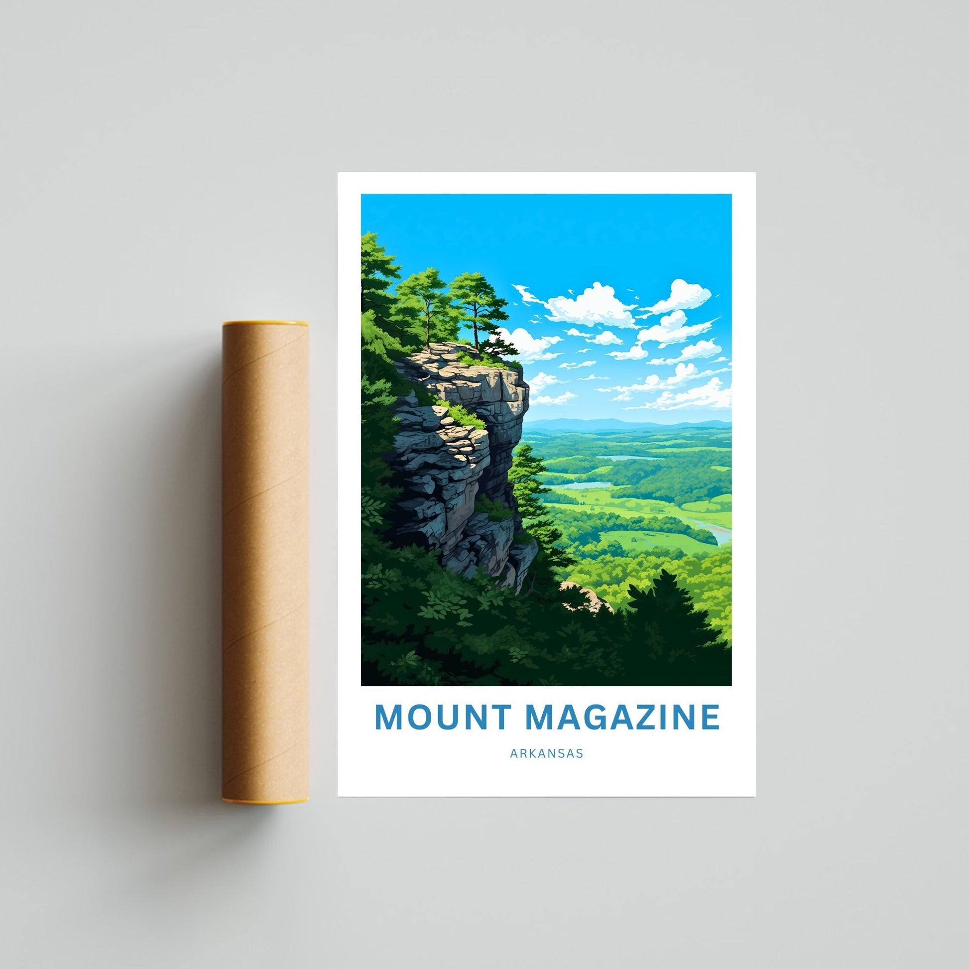 Mount Magazine Travel Print- Mount Magazine poster, Arkansas Wall Art, Framed present, Gift Arkansas Present, Customize Your Text - TravelTreasureCo