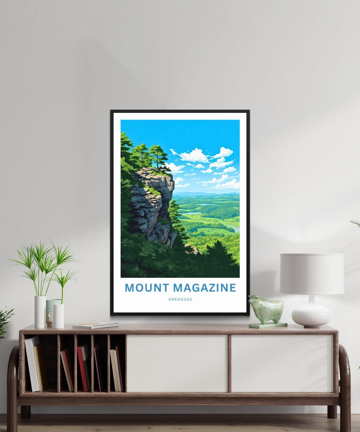 Mount Magazine Travel Print- Mount Magazine poster, Arkansas Wall Art, Framed present, Gift Arkansas Present, Customize Your Text - TravelTreasureCo