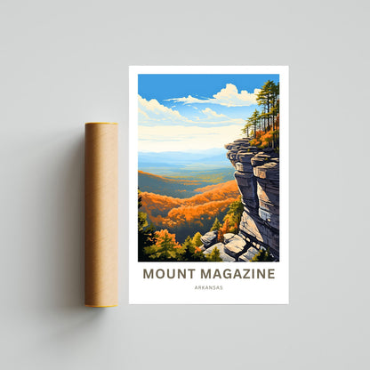 Mount Magazine Travel Print- Mount Magazine poster, Arkansas Wall Art, Framed present, Gift Arkansas Present, Customize Your Text - TravelTreasureCo