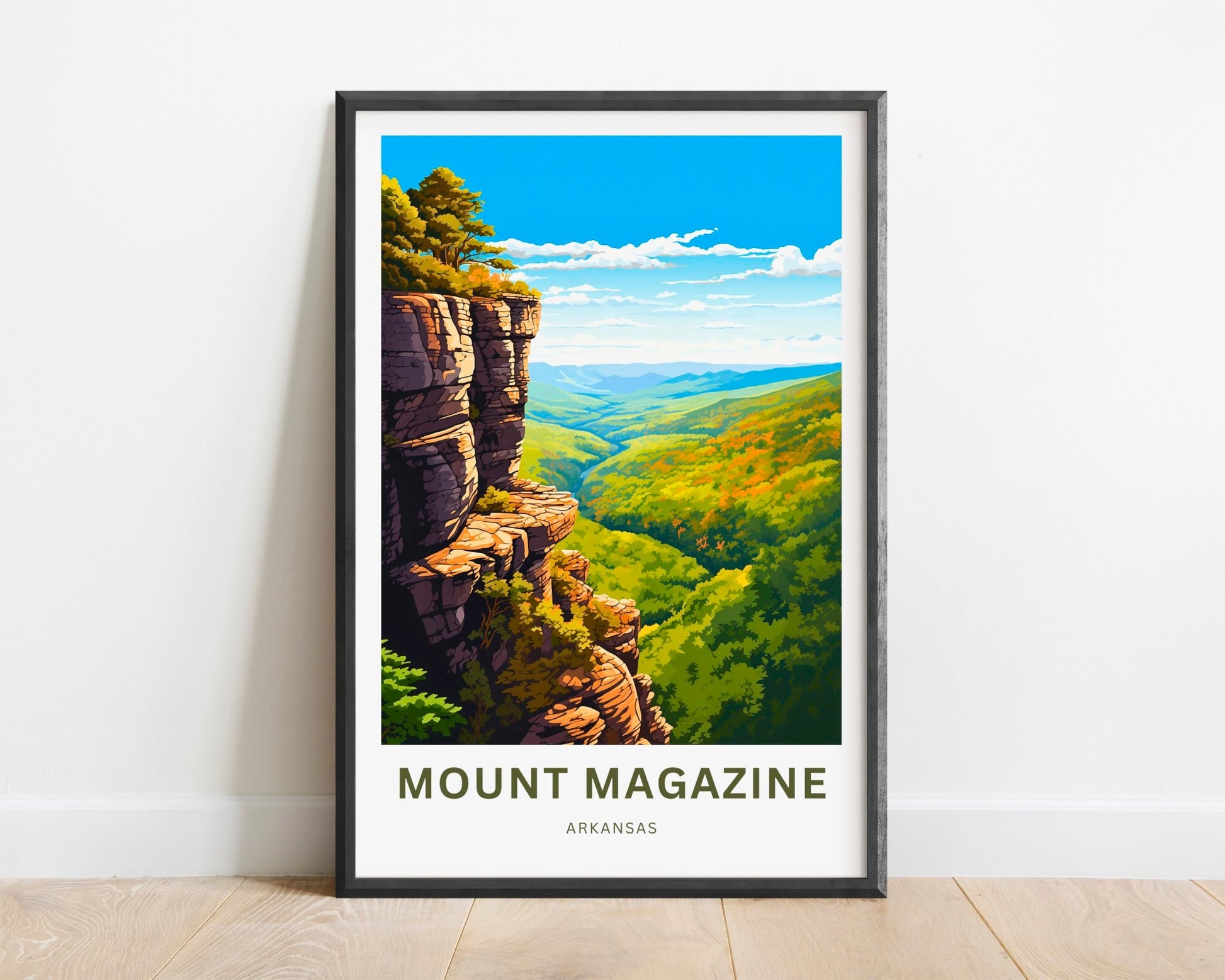 Mount Magazine Travel Print- Mount Magazine poster, Arkansas Wall Art, Framed present, Gift Arkansas Present, Customize Your Text - TravelTreasureCo