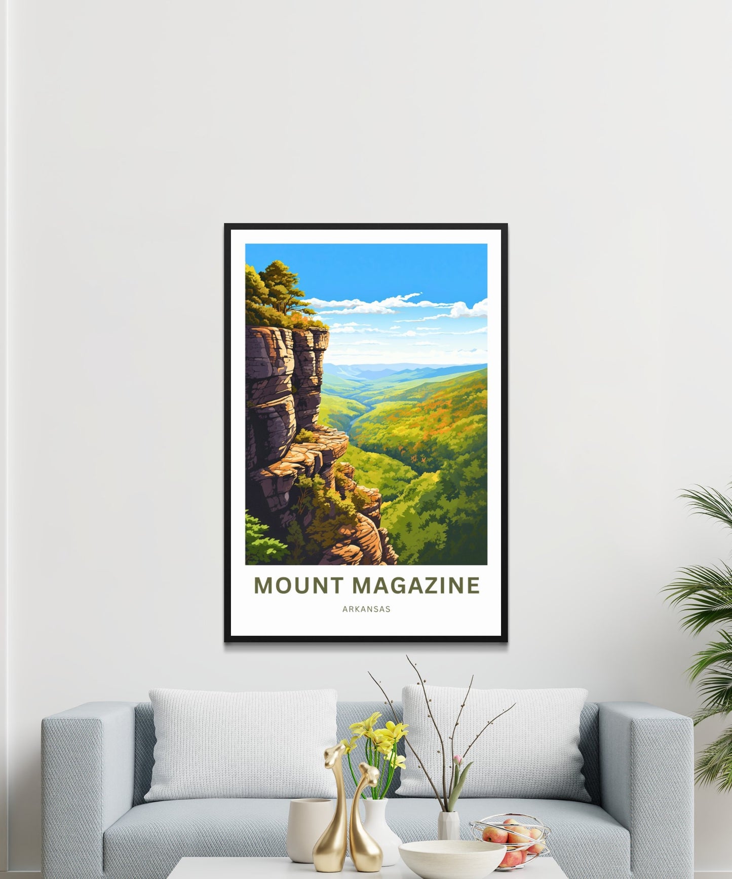 Mount Magazine Travel Print- Mount Magazine poster, Arkansas Wall Art, Framed present, Gift Arkansas Present, Customize Your Text - TravelTreasureCo