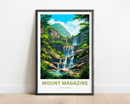 Mount Magazine Travel Print- Mount Magazine poster, Arkansas Wall Art, Framed present, Gift Arkansas Waterfalls, Customize Your Text - TravelTreasureCo