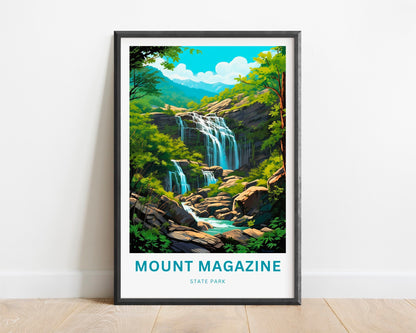 Mount Magazine Travel Print- Mount Magazine State Park Poster, Arkansas Wall Art, Framed present, Gift Arkansas Waterfalls, Customize Text - TravelTreasureCo