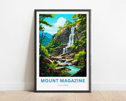 Mount Magazine Travel Print- Mount Magazine State Park Poster, Arkansas Wall Art, Framed present, Gift Arkansas Waterfalls, Customize Text - TravelTreasureCo