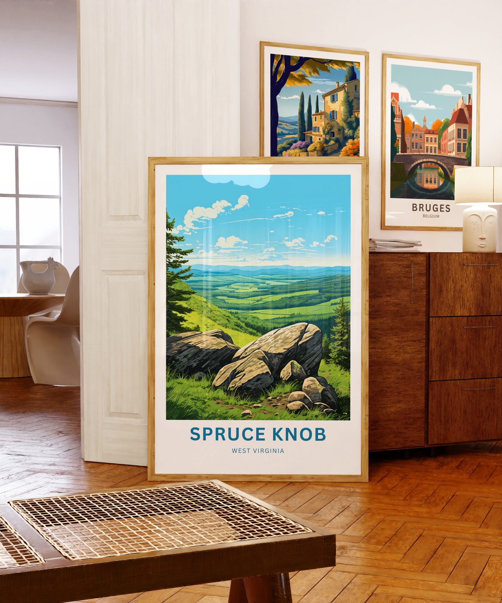 Spruce Knob Travel Print - Spruce Knob poster, West Virginia Wall Art, Framed present, West Virginia National Forest Gift Art, Custom Text - TravelTreasureCo