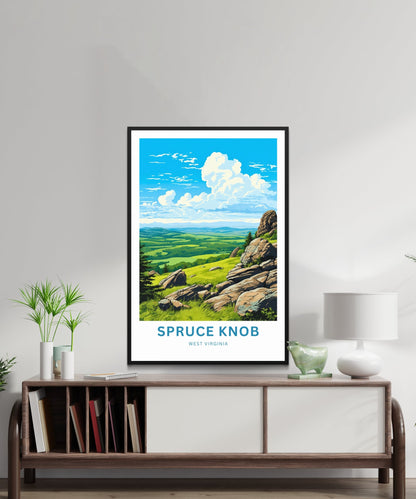 Spruce Knob Travel Print - Spruce Knob poster, West Virginia Wall Art, Framed present, West Virginia National Forest Gift Art, Custom Text - TravelTreasureCo