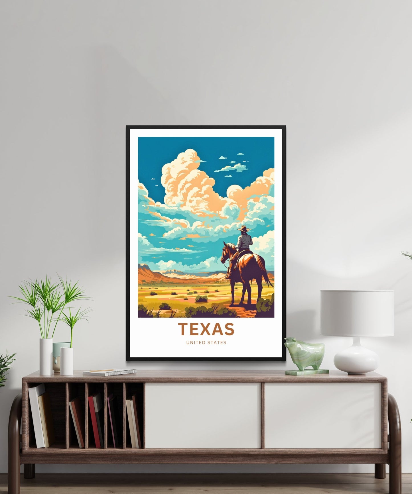 Texas Travel Print - Texas poster, United States Wall Art, Framed present, Gift United States Present - TravelTreasureCo