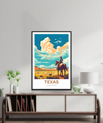 Texas Travel Print - Texas poster, United States Wall Art, Framed present, Gift United States Present - TravelTreasureCo