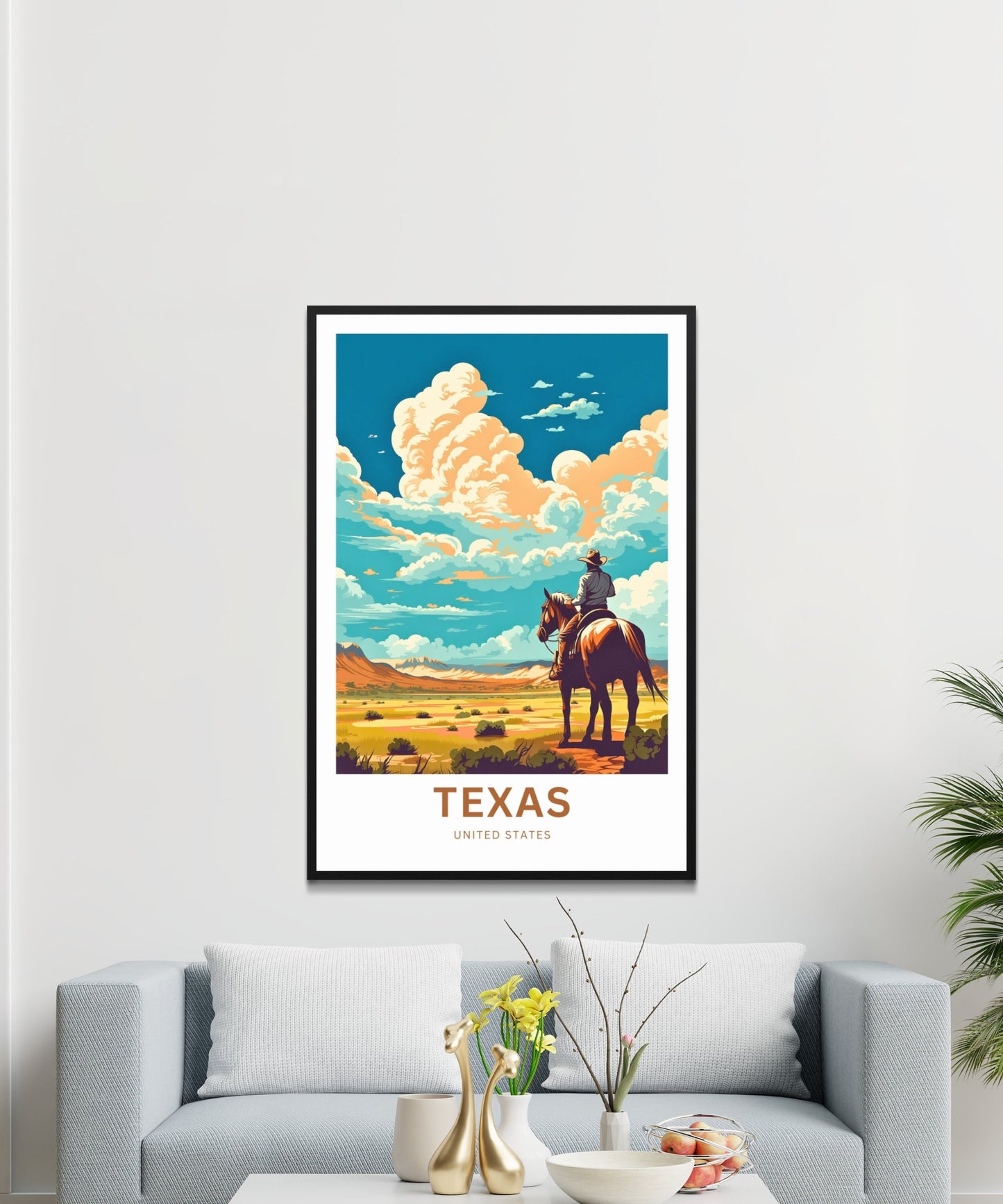 Texas Travel Print - Texas poster, United States Wall Art, Framed present, Gift United States Present - TravelTreasureCo