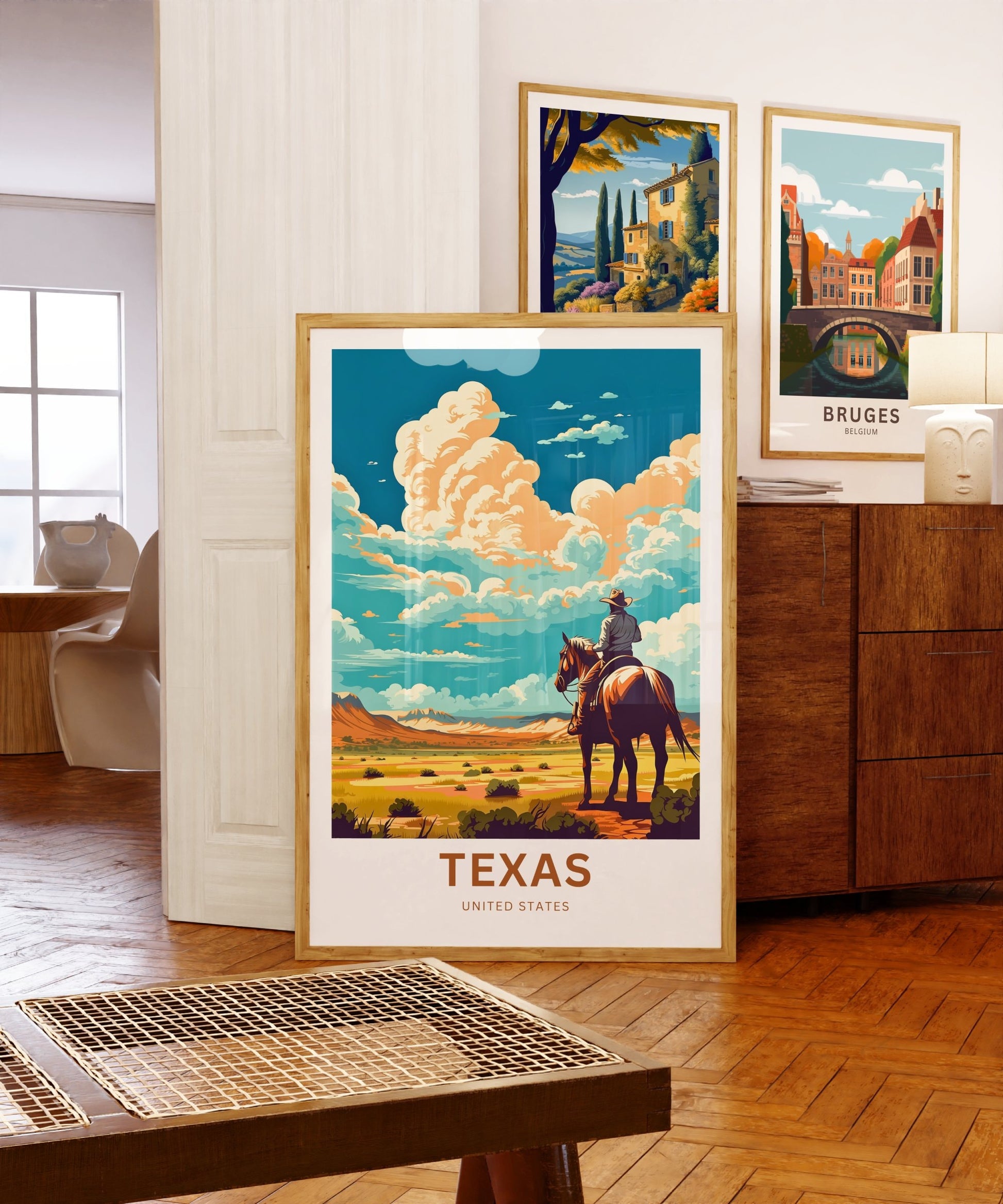 Texas Travel Print - Texas poster, United States Wall Art, Framed present, Gift United States Present - TravelTreasureCo