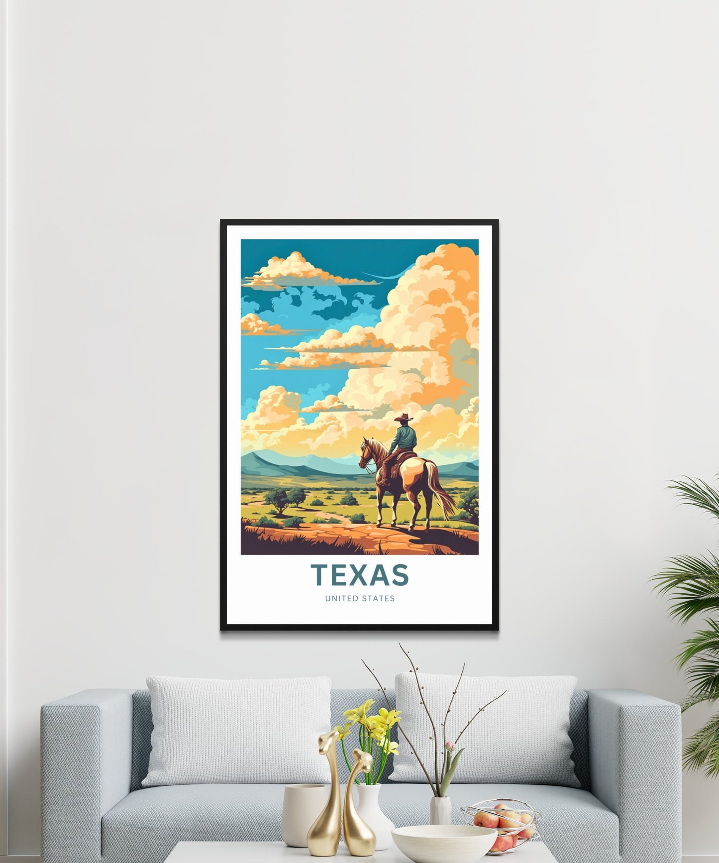 Texas Travel Print - Texas poster, United States Wall Art, Framed present, Gift United States Present, Custom Text - TravelTreasureCo