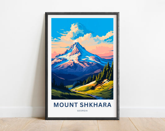 Mount Shkhara Travel Poster