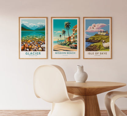 Mission Beach Travel Poster