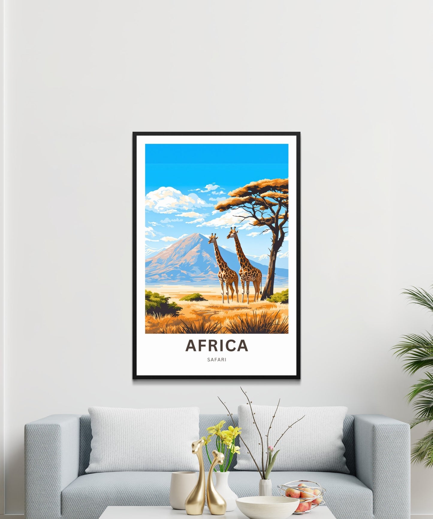 Africa Safari Travel Print - Africa Safari poster, African Wall Art, Framed present, Gift Africa Present - TravelTreasureCo