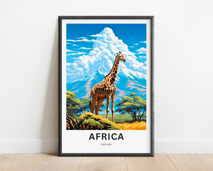 Africa Safari Travel Print - Africa Safari poster, African Wall Art, Framed present, Gift Africa Present - TravelTreasureCo